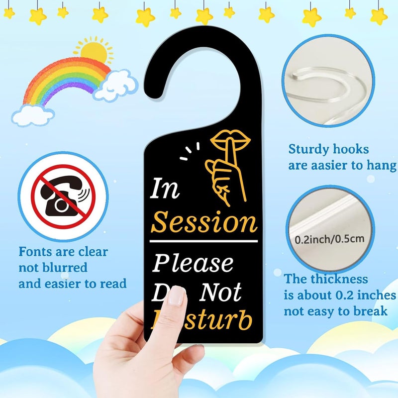 CHGCRAFT 2Pack Do Not Disturb Door Sign Acrylic Notice Door Hanger Sign In Session Handle Decorations Mark for Homework Office Schools Business Conference Room Meeting In Session - Image 3